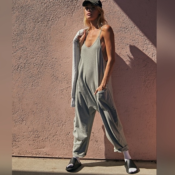 Free People x FP Movement Hot Shot Onesie in Heather Grey - Picture 2 of 11